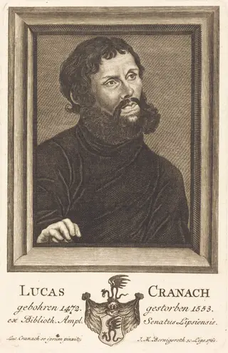 Lucas Cranach, by Johann Martin Bernigeroth, ink, 1761