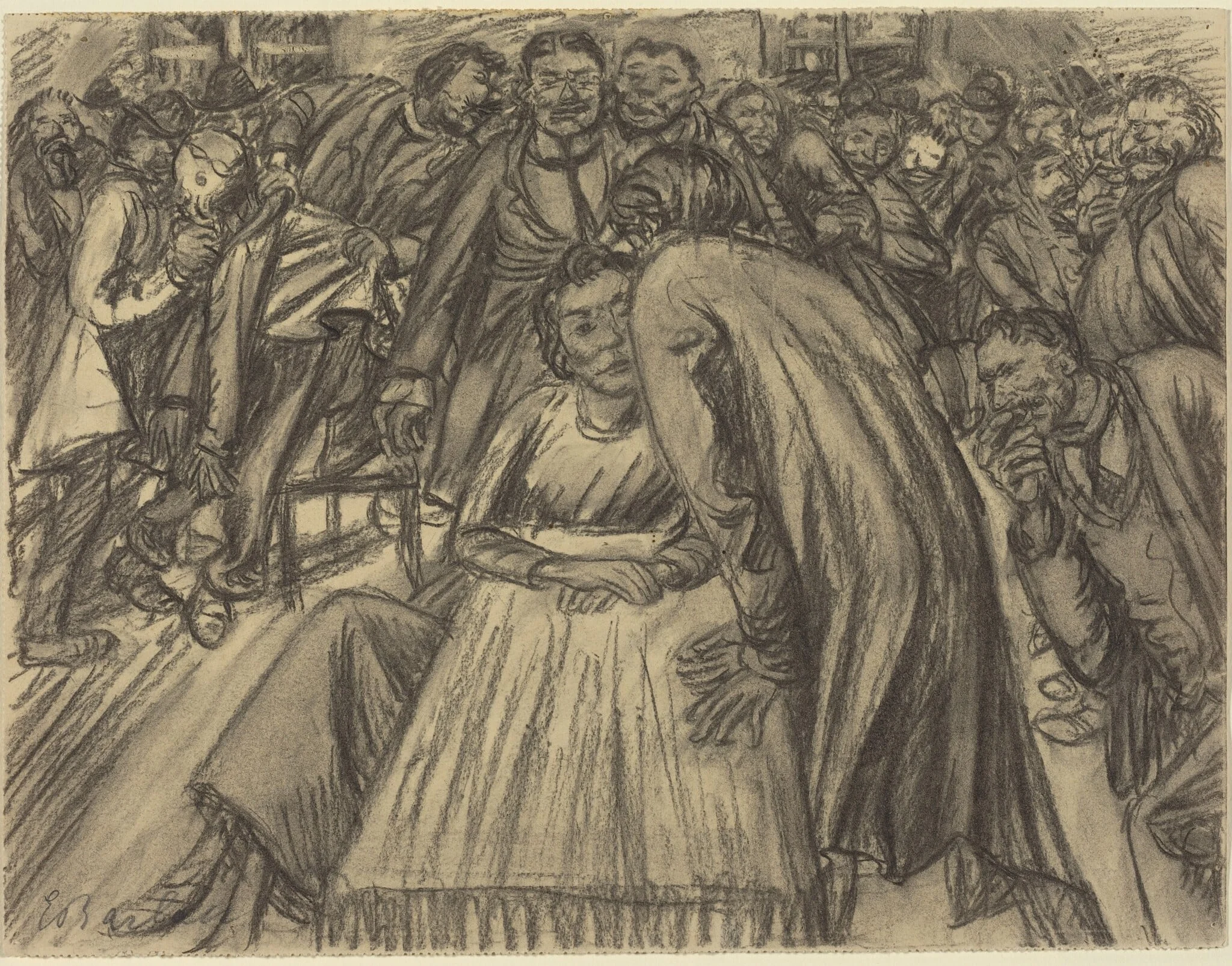 The Couple in the Crowd, detail