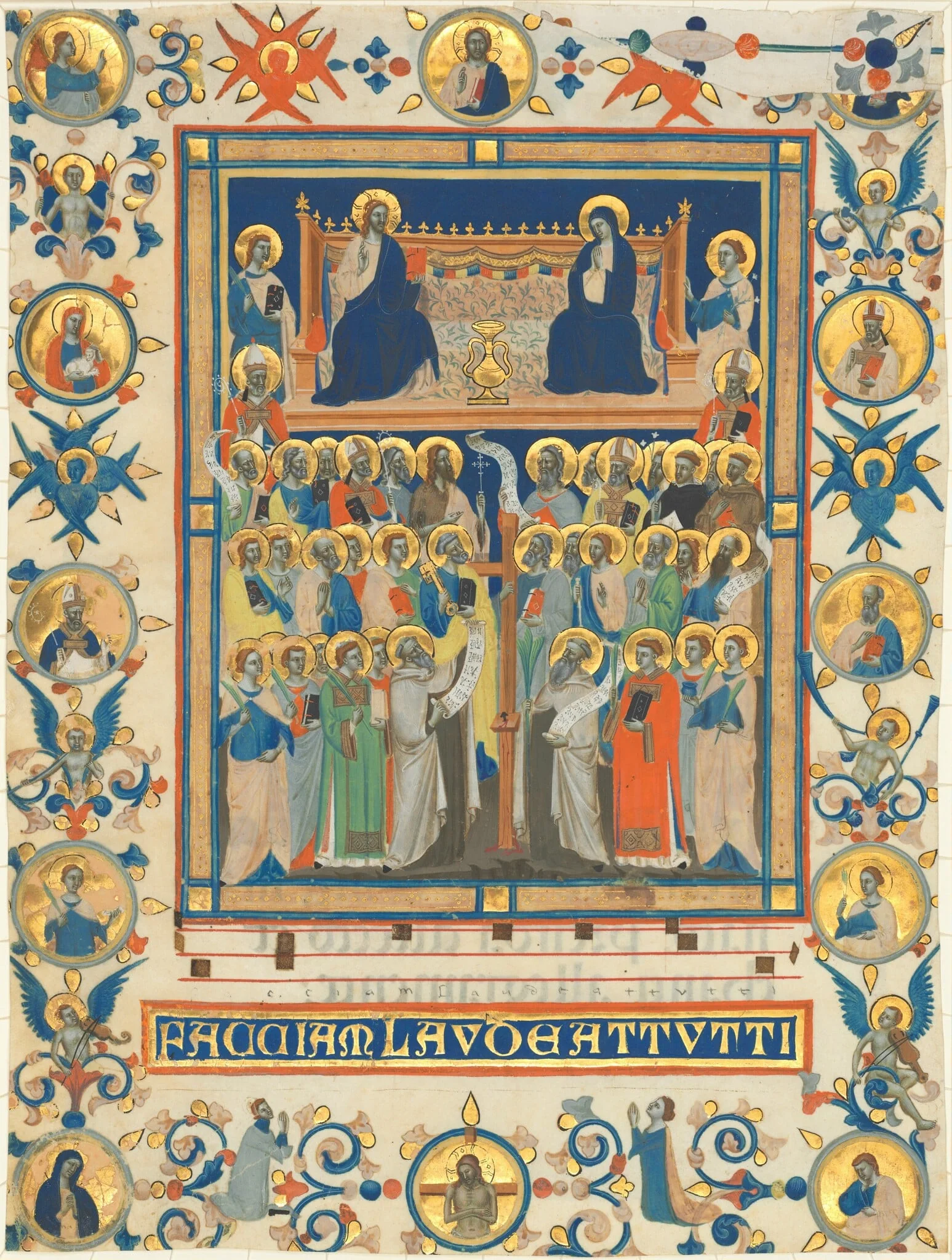 Christ and the Virgin Enthroned with Forty Saints, detail