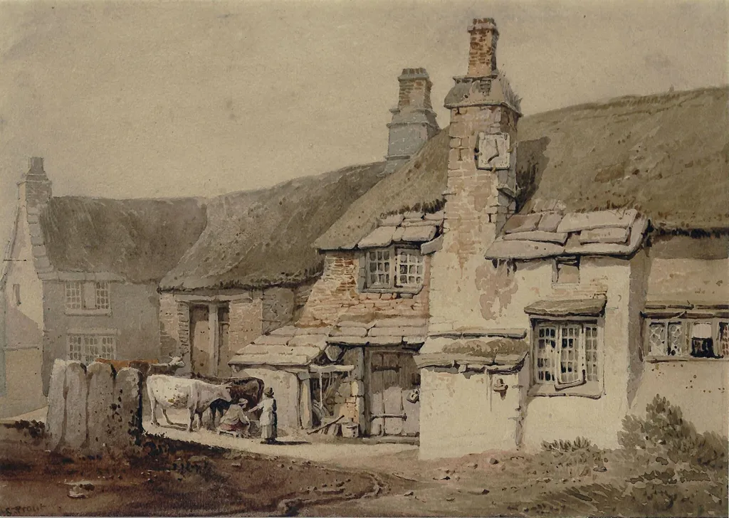 The Farmhouse, by Samuel Prout, watercolor, 1800