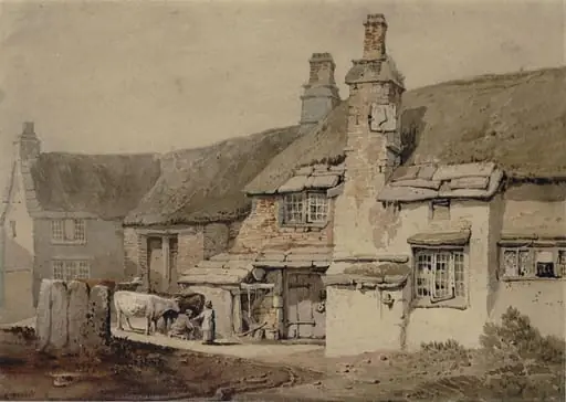 The Farmhouse, by Samuel Prout, watercolor, 1800