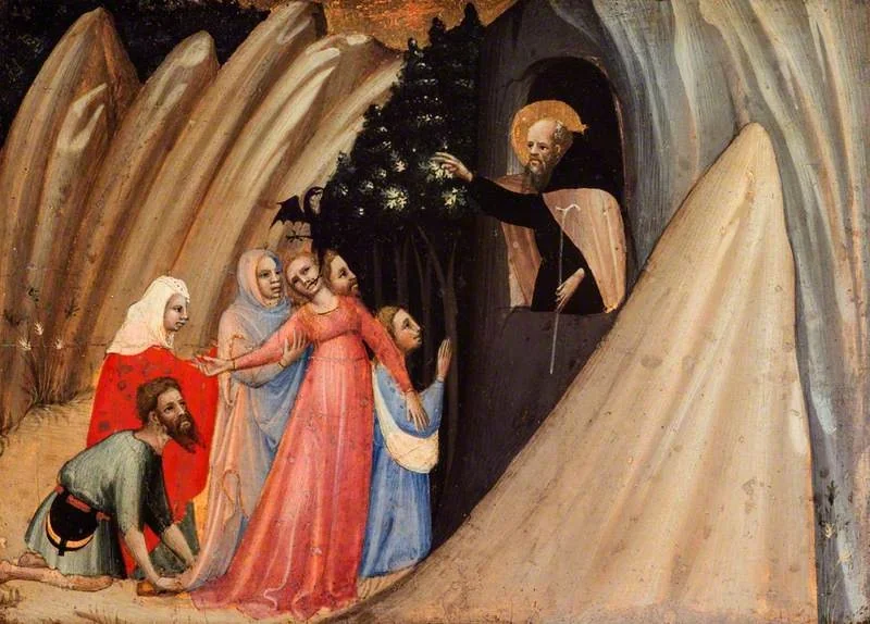 Saint Anthony Abbot Exorcising a Woman Possessed by the Devil, detail