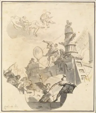 An Allegory of Wisdom and the Arts, by Franz Karl Palko, chalk, 1752