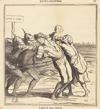 L'appel de leurs réserves, by Honoré Daumier, 1870
