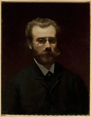 Portrait of Walerz Brochocki, painter, by Kazimierz Mirecki, oil, 1893