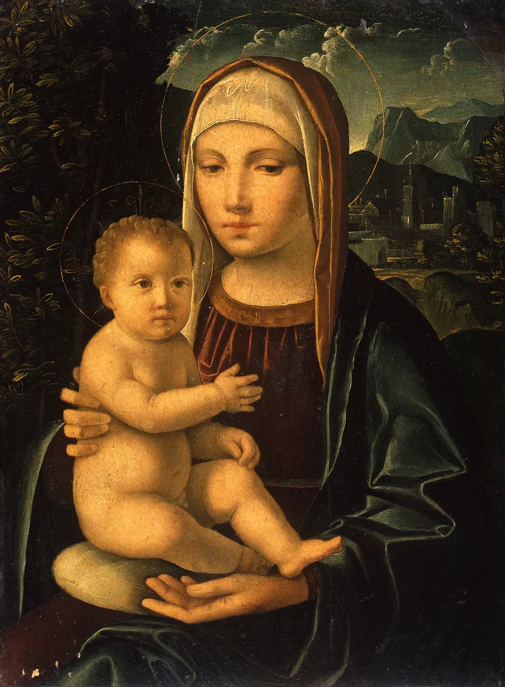 The Virgin and Child, by Ortolano, paint, 1503