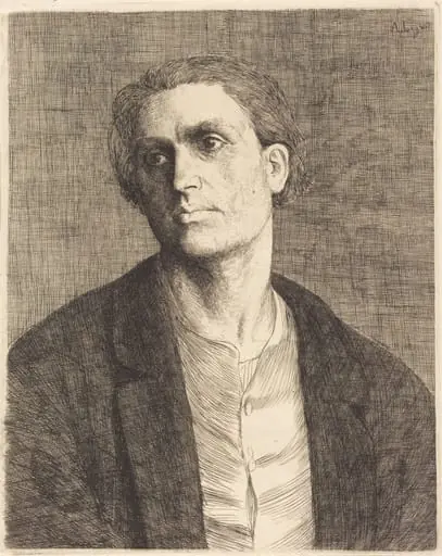 Study of a Man's Head (Etude de tete d'homme), by Alphonse Legros, ink, 1874
