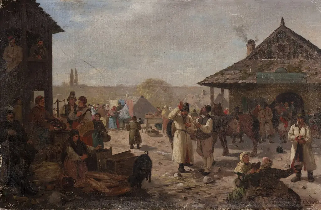 Fair in a Small Town, by Seweryn Bieszczad, unspecified, 1897