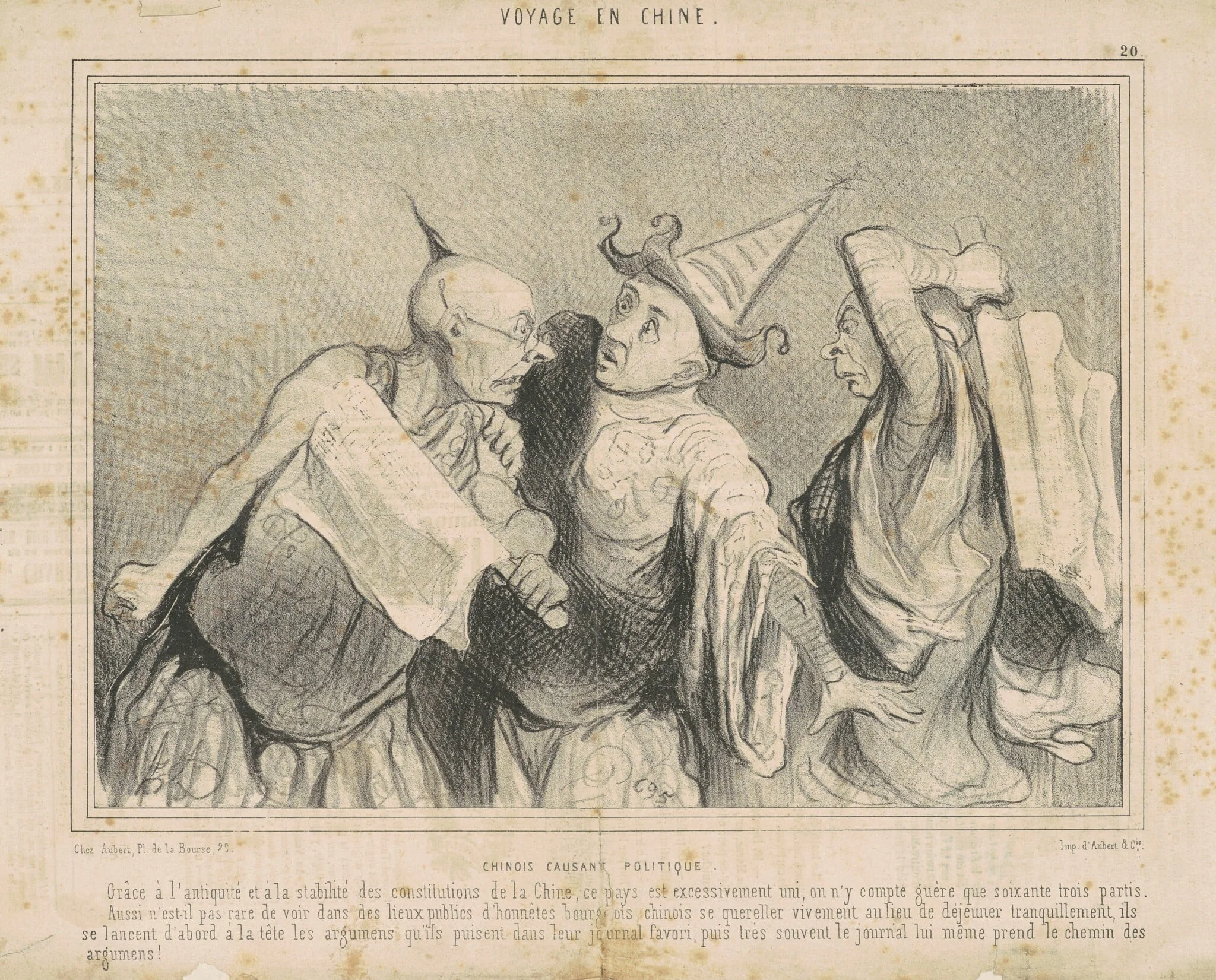 Chinois causant politique, detail