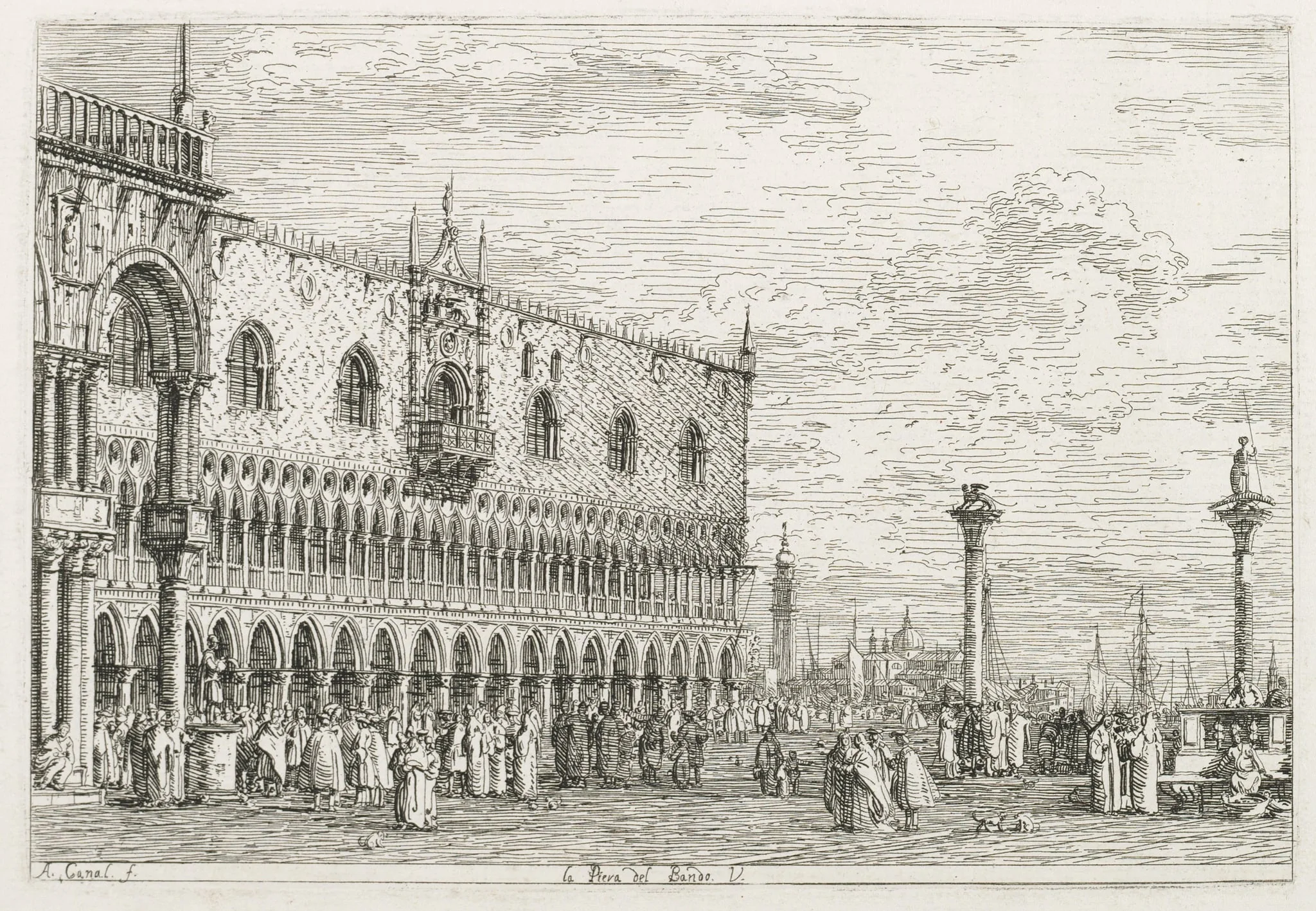 Views: The Stone of Proclamation at Venice, detail