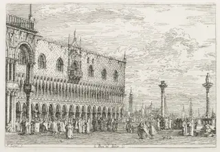 Views:  The Stone of Proclamation at Venice, by Canaletto, 1740