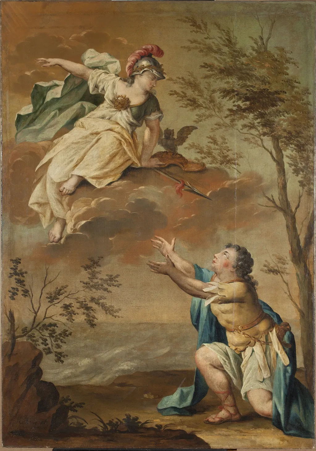 Athena and Odysseus, by Rienk Keijert, oil, 1750