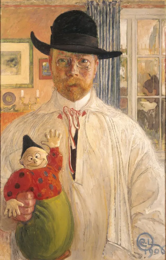 Self-portrait, by Carl Larsson, oil, 1906
