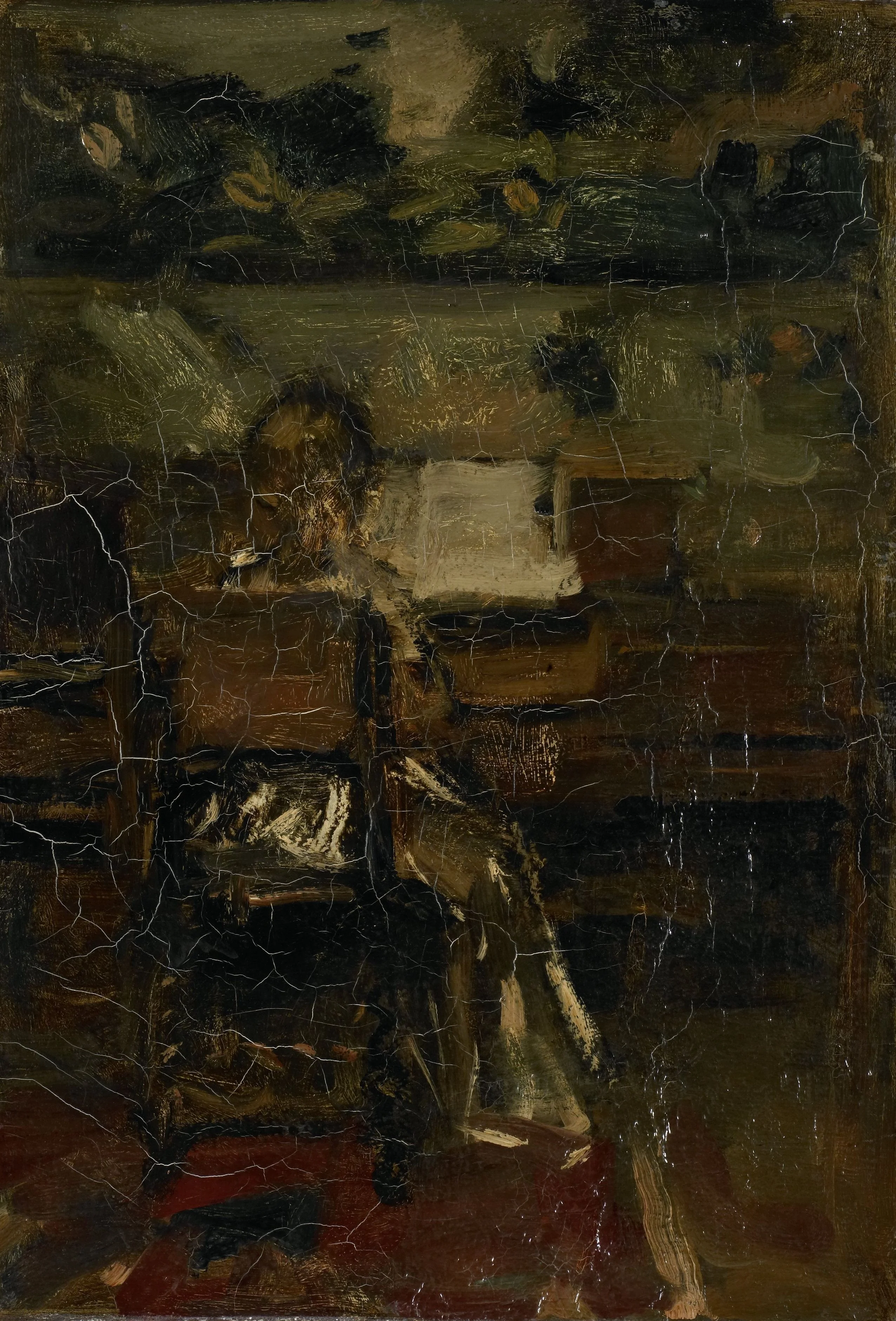 Meisje aan de piano, detail