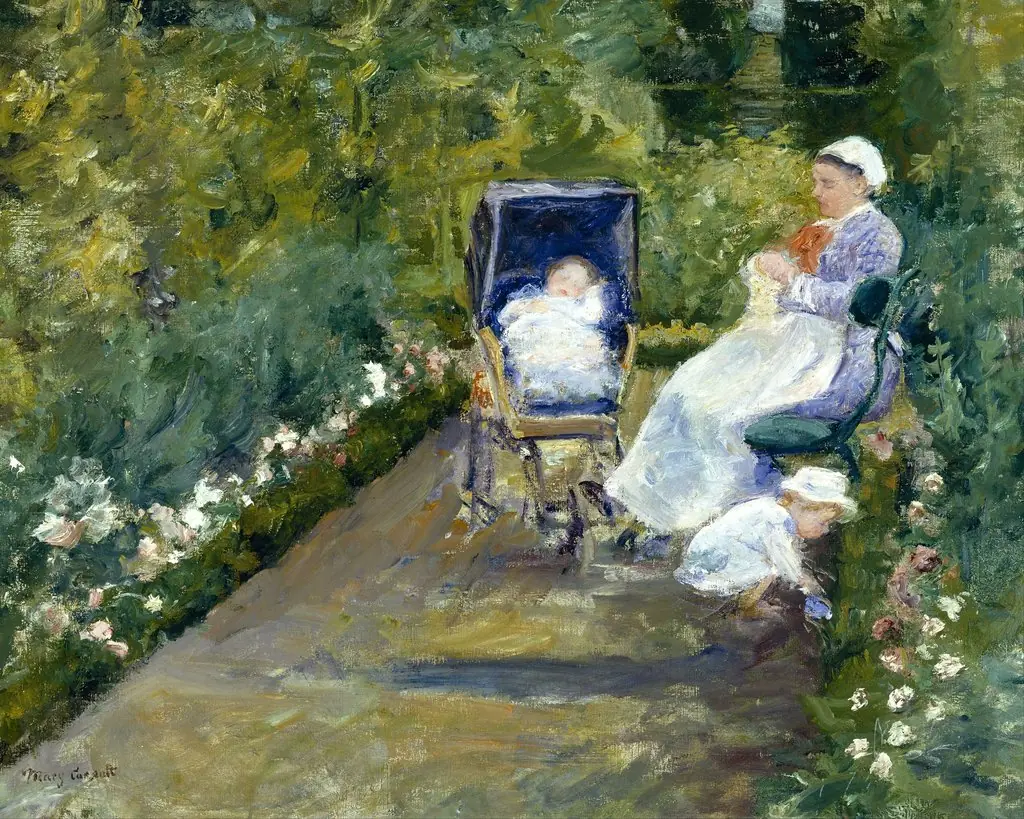 Children in a Garden (The Nurse), by Mary Cassatt, oil, 1890