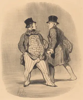 Confrère, méfiez-vous du petit baron..., by Honoré Daumier, ink, 1848