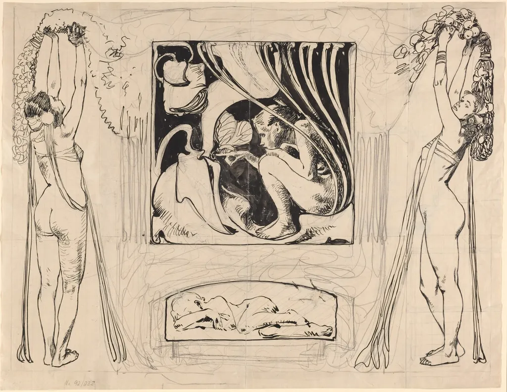 Allegory of Summer, by Koloman Moser, ink, 1896