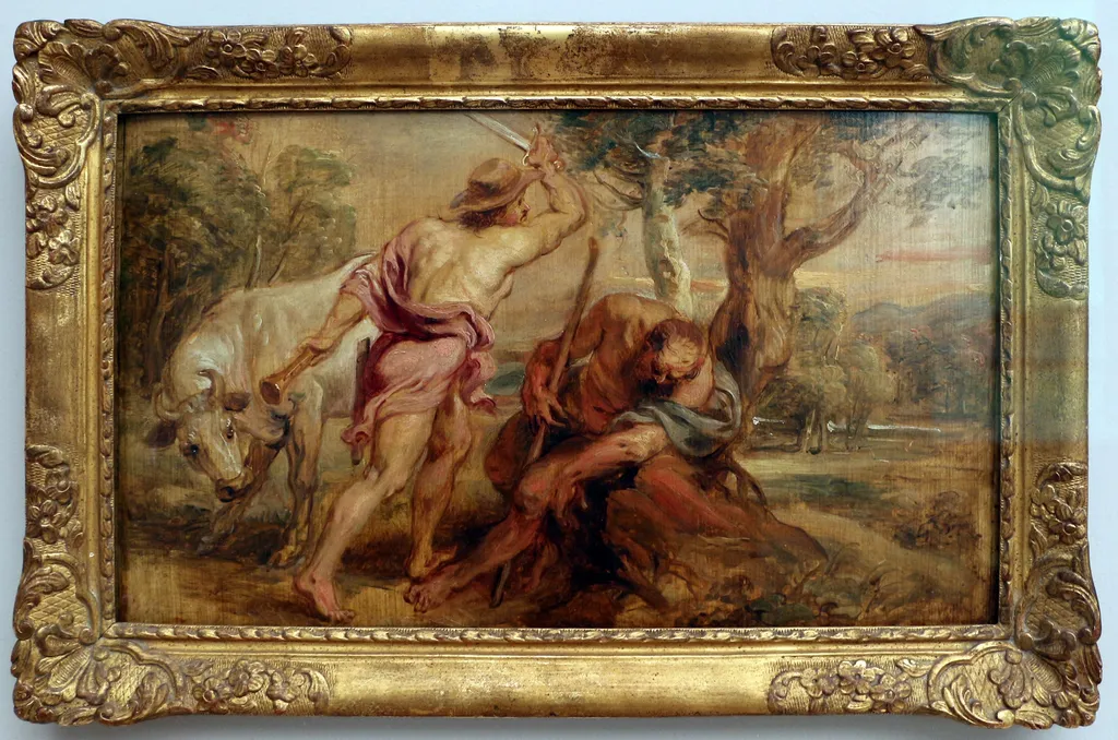 Mercury and Argus (sketch for the Torre de la Parada, by Peter Paul Rubens, oil, 1636