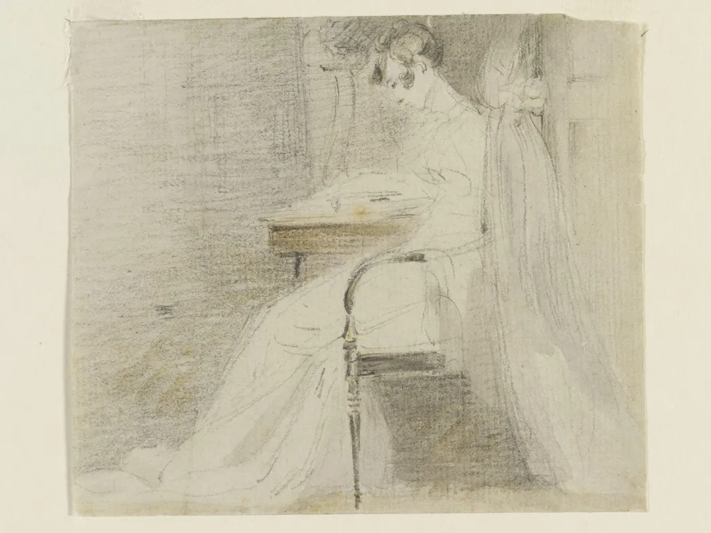 A lady seated, by John Constable, watercolor, 1805
