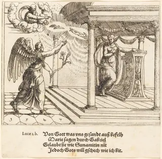 The Annunciation, by Augustin Hirschvogel, ink, 1547