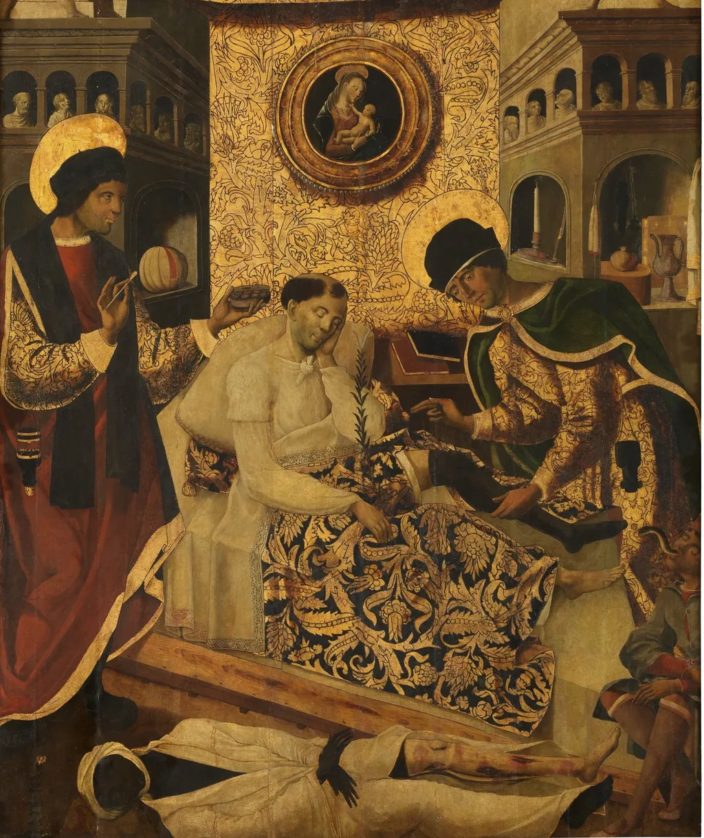 Miracles of the Doctor Saints Cosmas and Damian, by Fernando del Rincón, oil, 1510