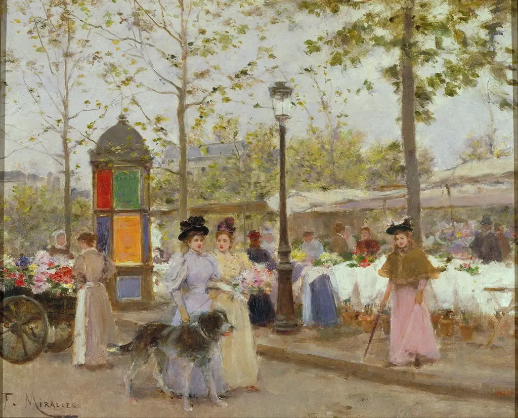 Springtime, by Francisco Miralles Galup, oil, 1898