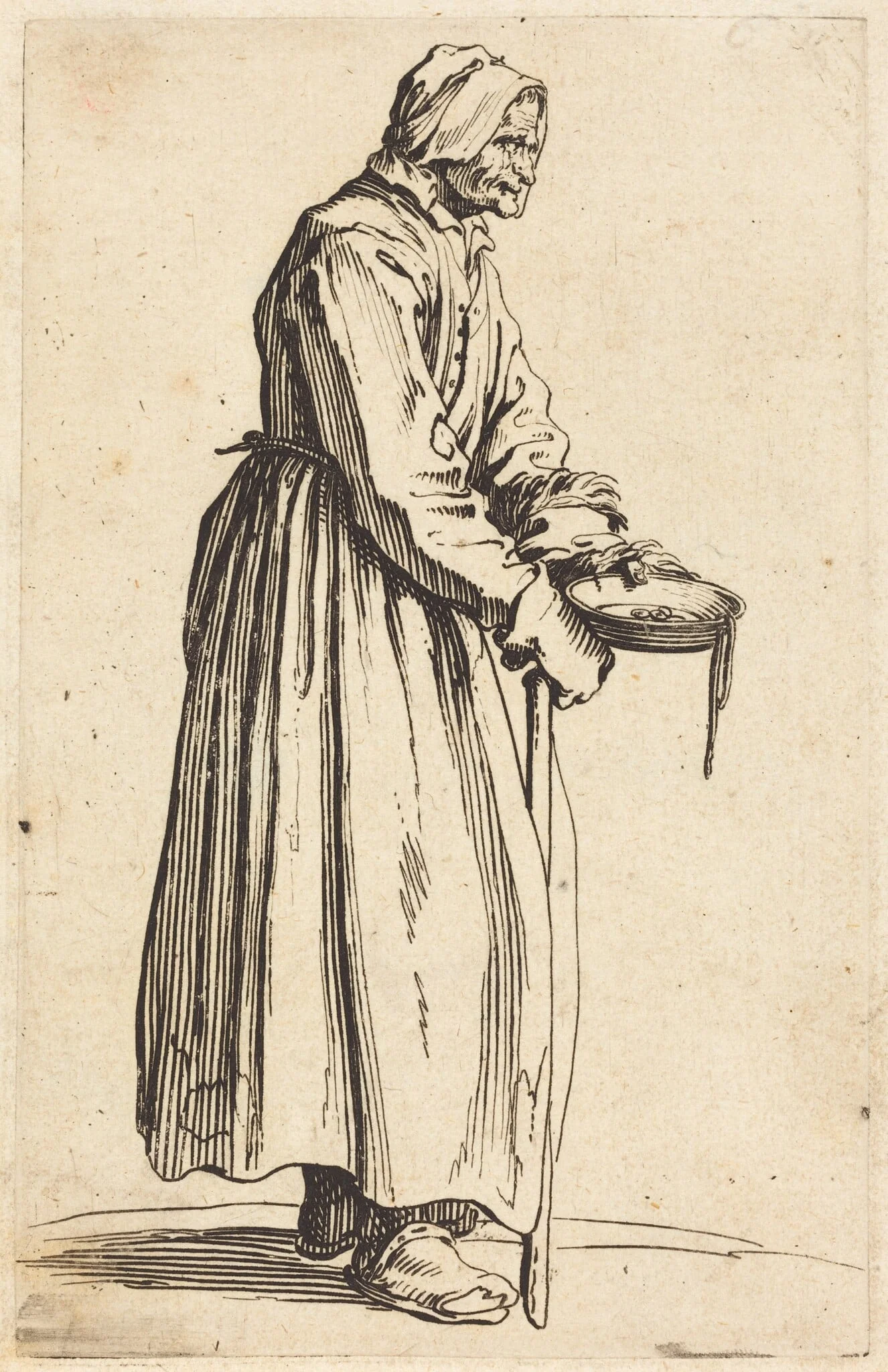 Beggar Woman with Pan, detail