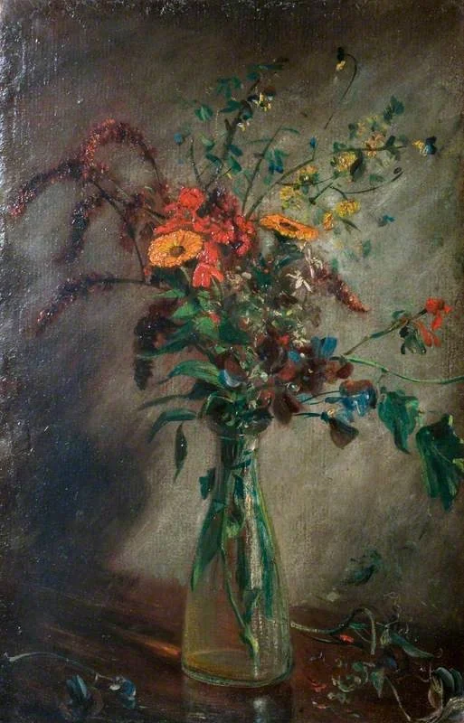 Study of Flowers in a Glass Vase, detail