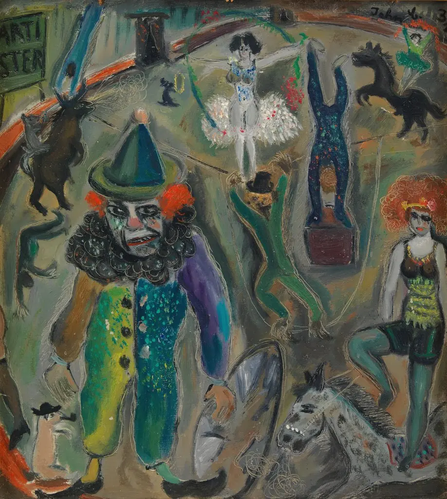 Gadebillede, by John Christensen, oil, 1932