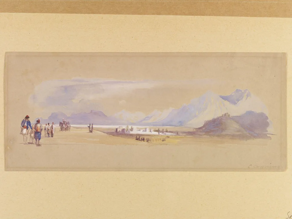 A View in Greece or Albania, by Charlotte Canning, watercolor, 1817