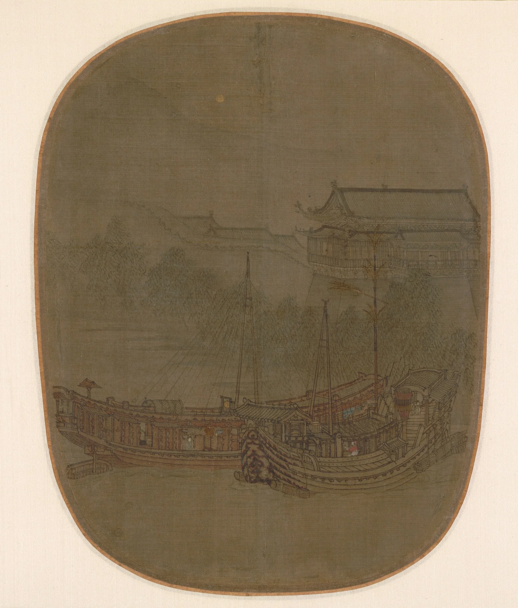 Boats at Anchor on West Lake at the City Gate, detail