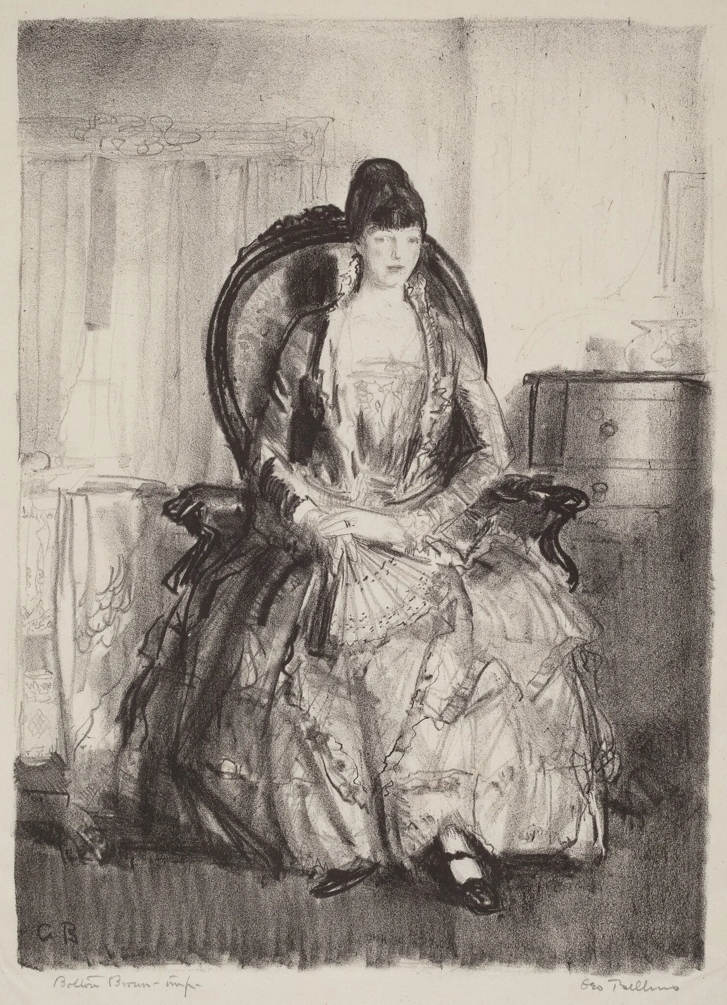 Lady with a Fan, detail