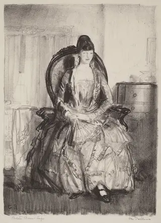 Lady with a Fan, by George Bellows, ink, 1921