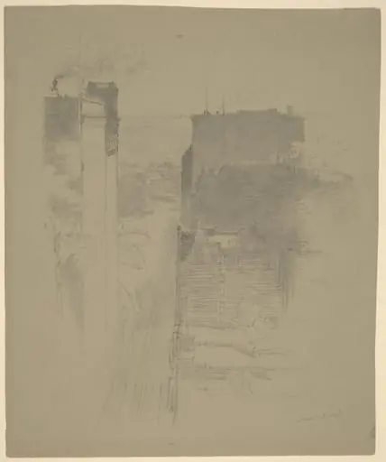 The Battery, New York, by Stanford White, graphite, 1900