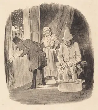 Inconvénient de mettre son logement..., by Honoré Daumier, ink, 1847