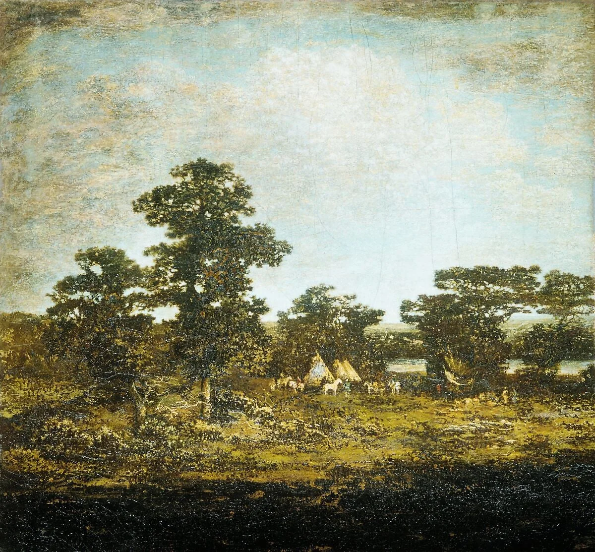An Indian Encampment, detail