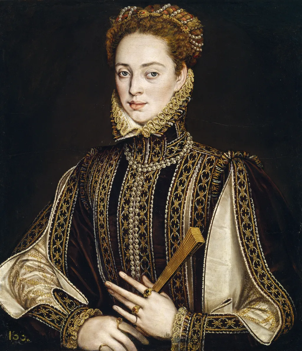 Lady with a Fan, by Alonso Sánchez Coello, oil, 1570