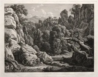 Heroic Landscape: Landscape with the Temptation of Christ, by Johann Christian Reinhart, 1799