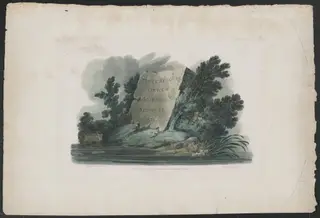 Title Page for the series "Picturesque Views of American Scenery", by John Hill, watercolor, 1820