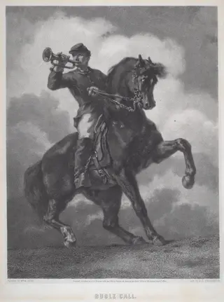 Bugle Call, by Dominique C. Fabronius, ink, 1863