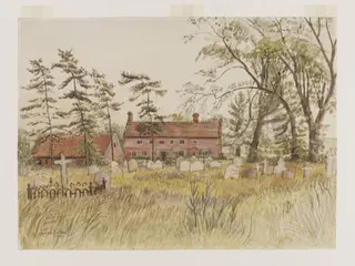Church Farm (from the Churchyard) Sudbourne, by Puller, watercolor