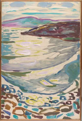 Landscape from Hvitsten, by Edvard Munch, oil, 1918