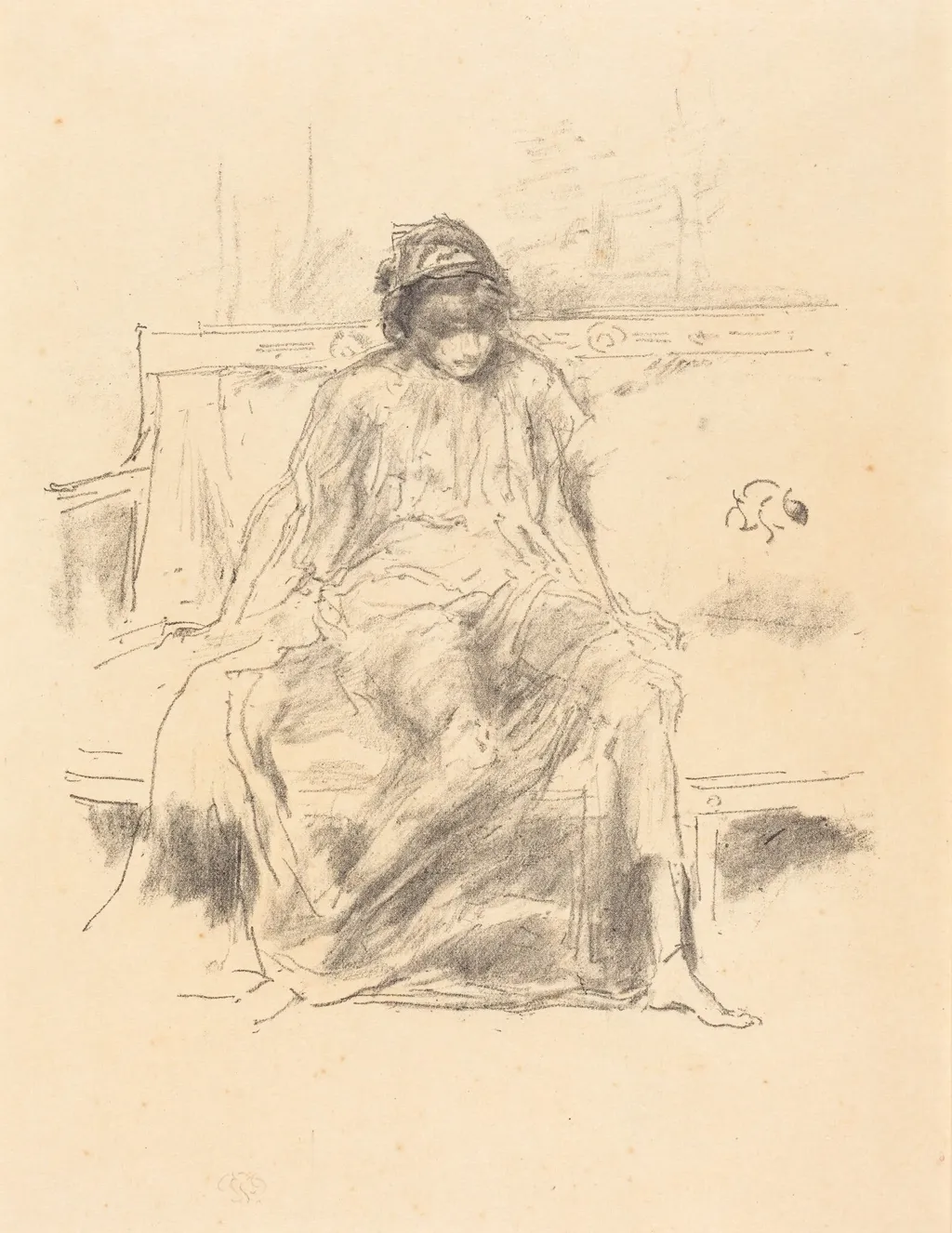 The Draped Figure, Seated, by James McNeill Whistler, ink, 1893