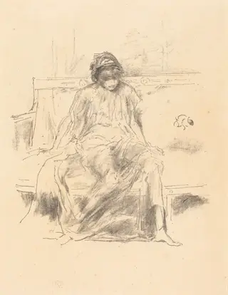 The Draped Figure, Seated, by James McNeill Whistler, ink, 1893
