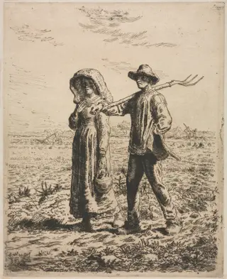 Going to work, by Jean François Millet, 1863