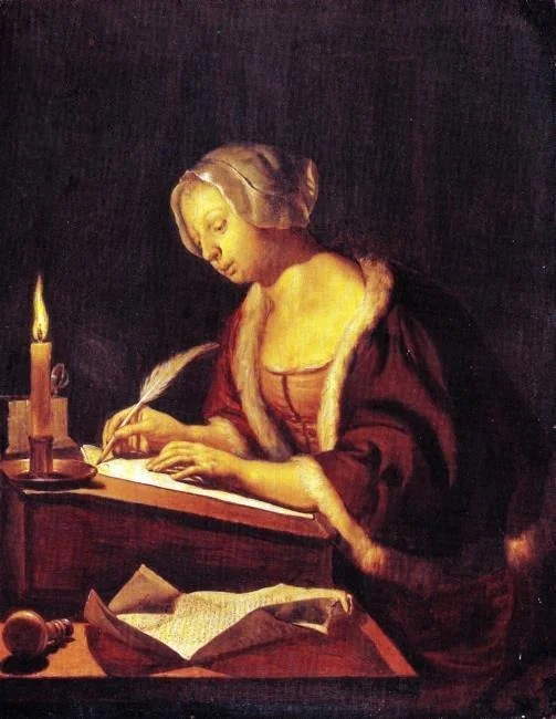 Young Woman Writing a Letter, detail