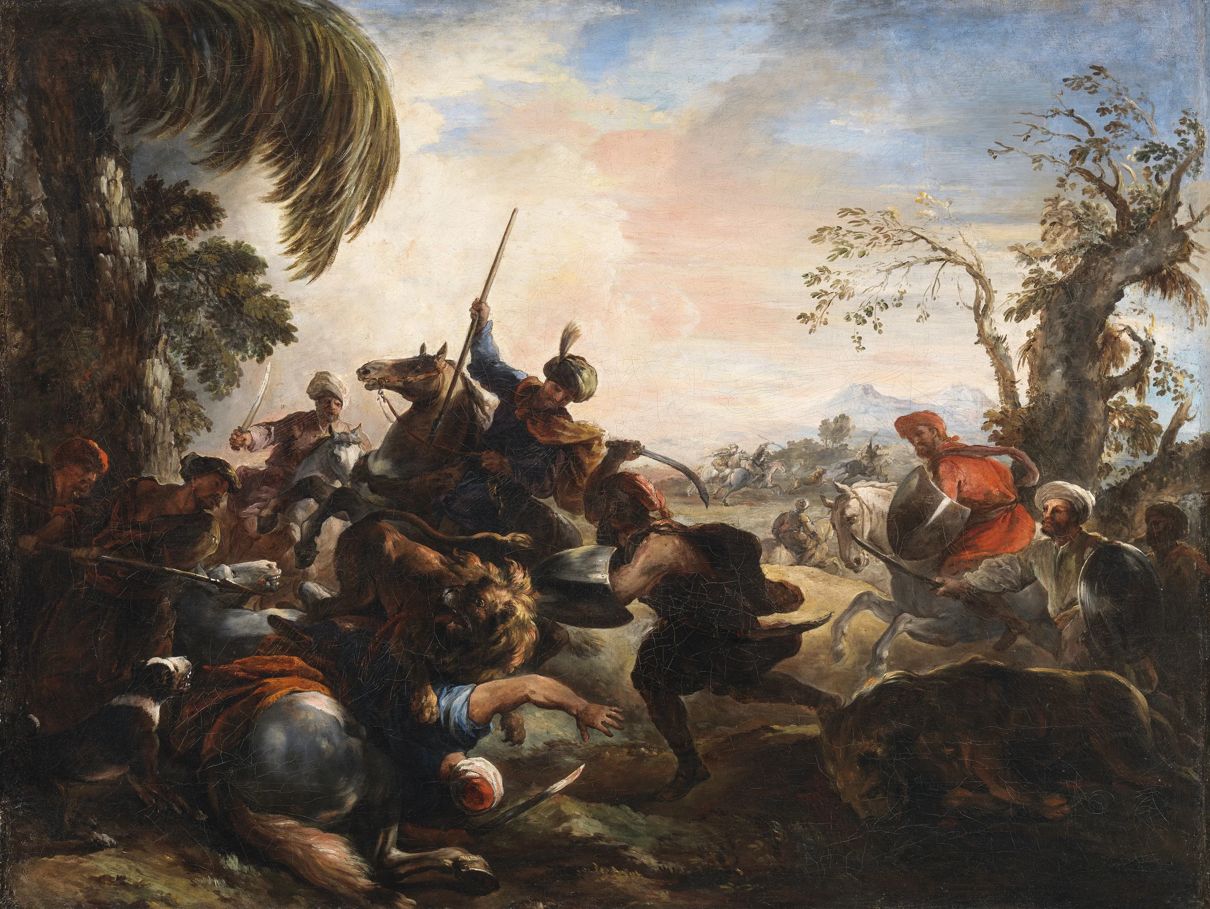 Lion Hunt, detail
