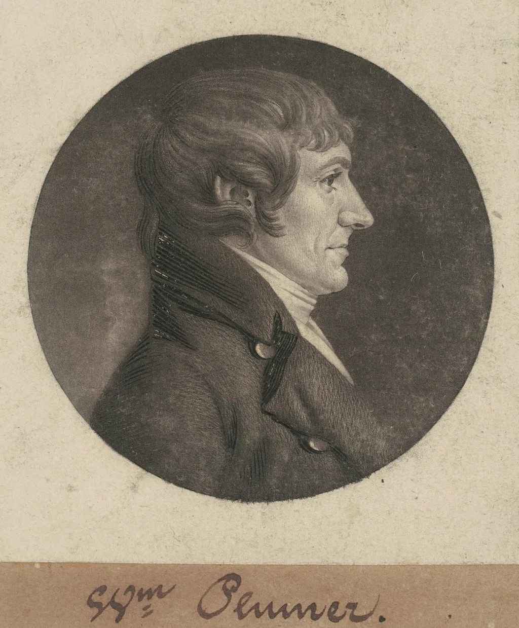 William Plumer, by Charles B. J. Févret de Saint-Mémin, ink, 1806