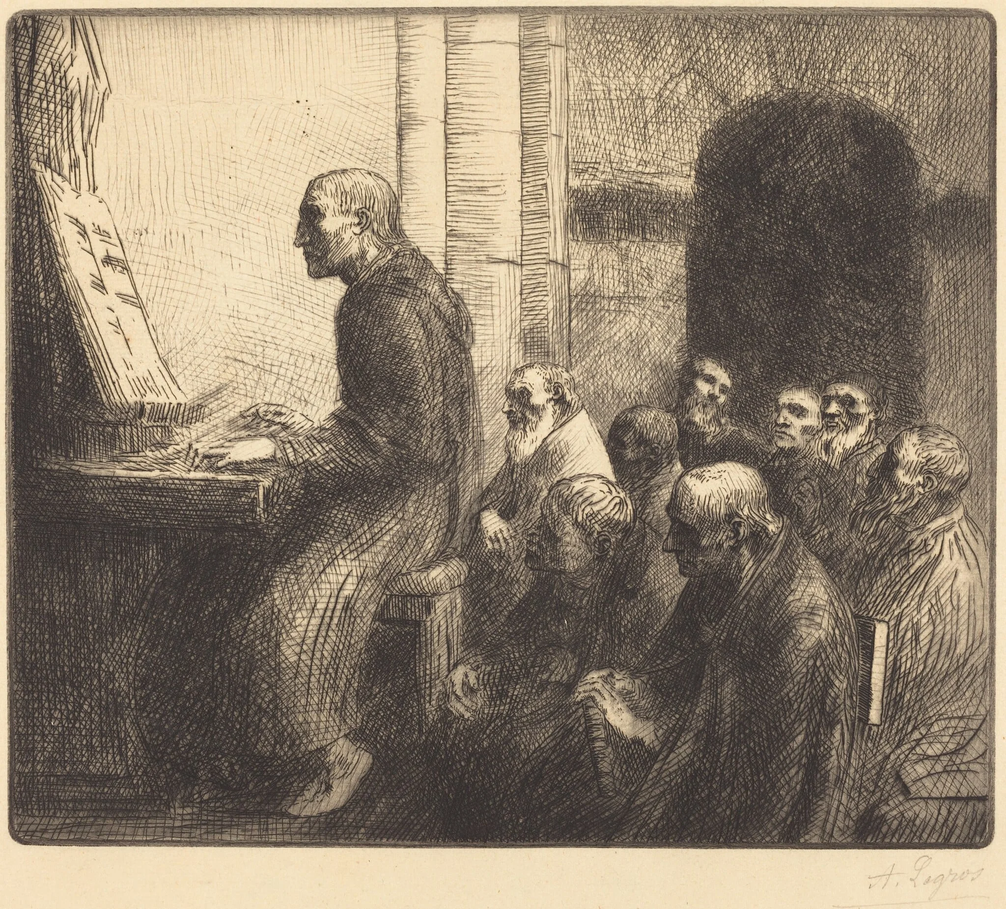 Monk Playing the Organ in Church (Moine jouant de l'orgue a l'eglise), detail