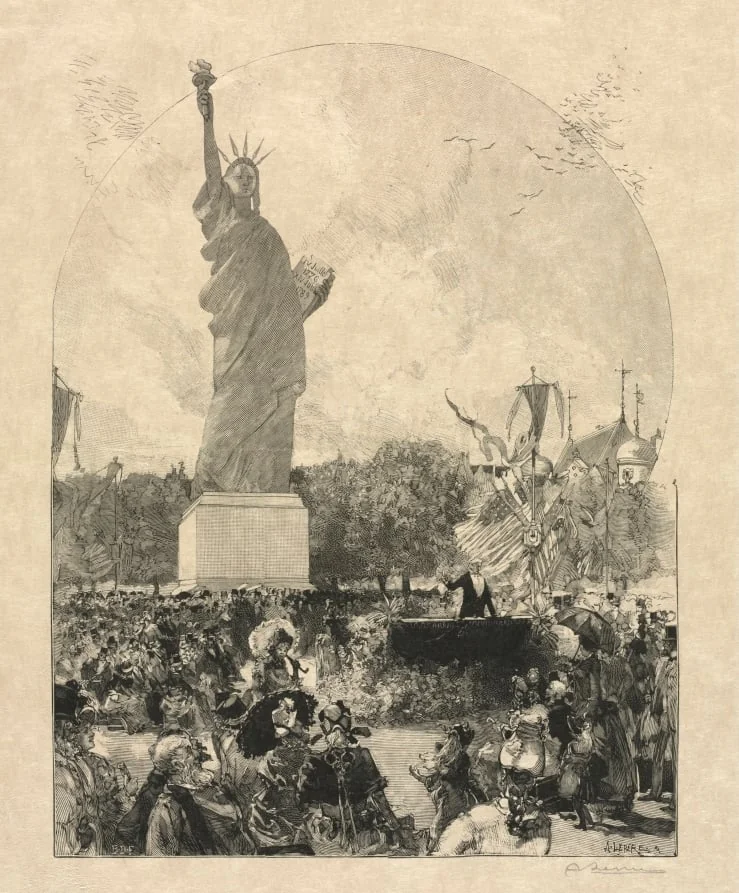Liberty Enlightening the World, Offered to the City of Paris by the Americans, detail